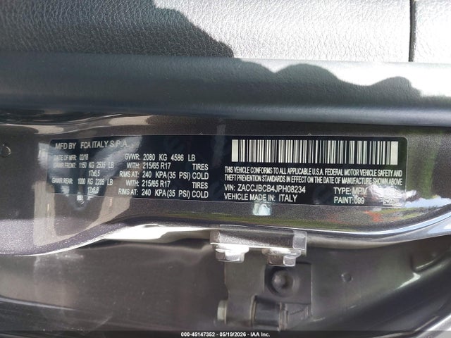 ZACCJBCB4JPH08234 Jeep Renegade Trailhawk 4x4
