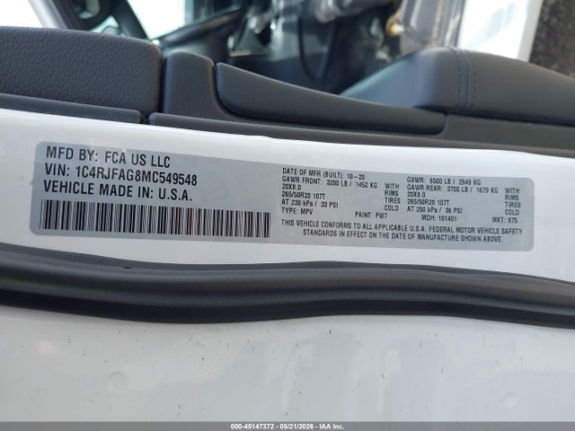 Продаж на аукціоні авто 2021 Jeep Grand Cherokee Laredo X 4x4, vin: 1C4RJFAG8MC549548, номер лоту: 45147372