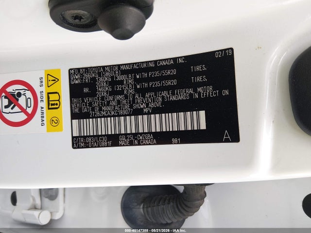 Продаж на аукціоні авто 2019 Lexus Rx 350 F Sport, vin: 2T2BZMCA3KC189077, номер лоту: 45147388