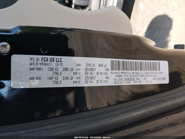 Aukcja sprzedaży 2016 Chrysler Town & Country Touring, vin: 2C4RC1BG9GR222163, numer aukcji: 45147448