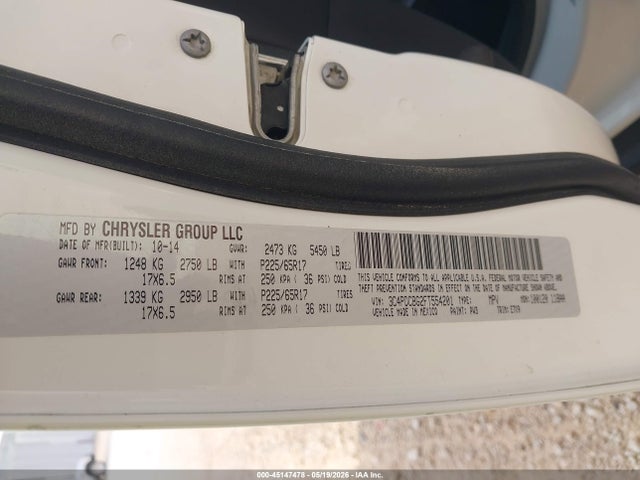 2015 Dodge Journey Sxt მანქანა იყიდება აუქციონზე, vin: 3C4PDCBG2FT554201, აუქციონის ნომერი: 45147478