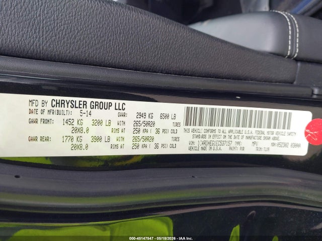 Aukcja sprzedaży 2014 Dodge Durango Citadel, vin: 1C4RDHEG1EC537157, numer aukcji: 45147547