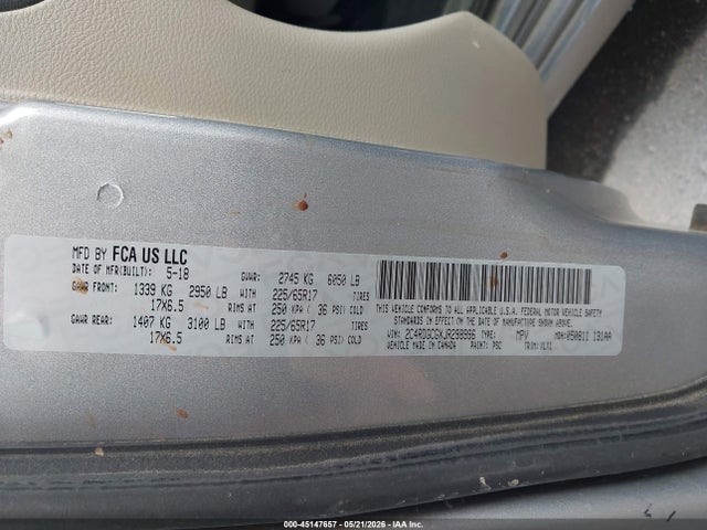 Dodge Grand Caravan Sxt 2018 2C4RDGCGXJR298996 Image 9