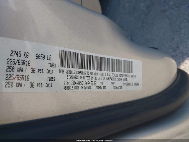 Продажа на аукционе авто 2010 Dodge Grand Caravan Sxt, vin: 2D4RN5D13AR459381, номер лота: 45147661