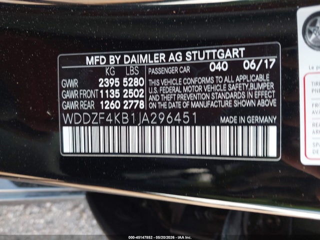 Продажа на аукционе авто 2018 Mercedes-benz E 300 4matic, vin: WDDZF4KB1JA296451, номер лота: 45147852
