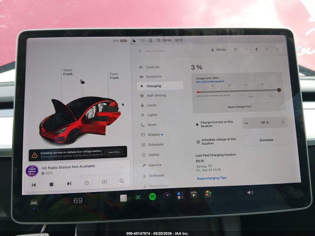 2022 Tesla Model 3 Performance Dual Motor All-wheel Drive მანქანა იყიდება აუქციონზე, vin: 5YJ3E1EC6NF134320, აუქციონის ნომერი: 45147874