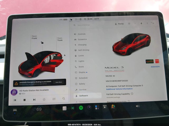 2022 Tesla Model 3 Performance Dual Motor All-wheel Drive მანქანა იყიდება აუქციონზე, vin: 5YJ3E1EC6NF134320, აუქციონის ნომერი: 45147874