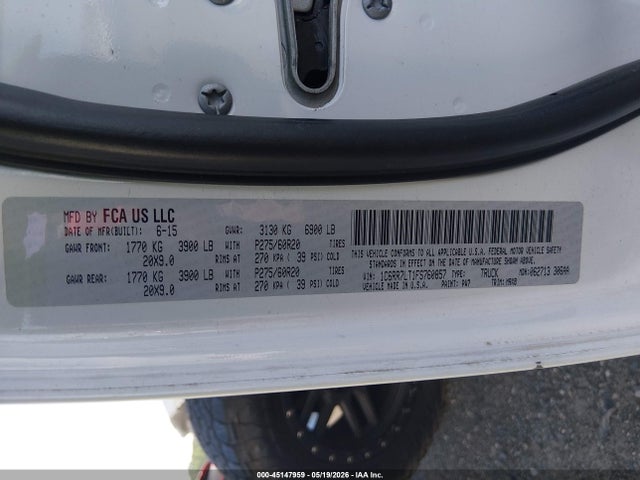 45147959 :رقم المزاد ، 1C6RR7LT1FS760857 vin ، 2015 Ram 1500 Big Horn مزاد بيع