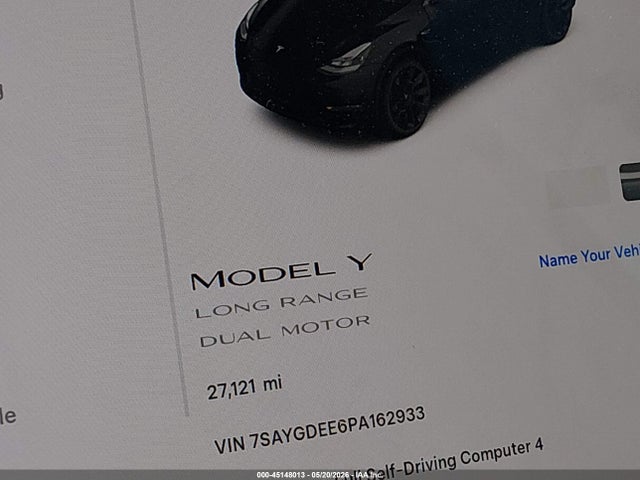 Продажа на аукционе авто 2023 Tesla Model Y Awd/long Range Dual Motor All-wheel Drive, vin: 7SAYGDEE6PA162933, номер лота: 45148013