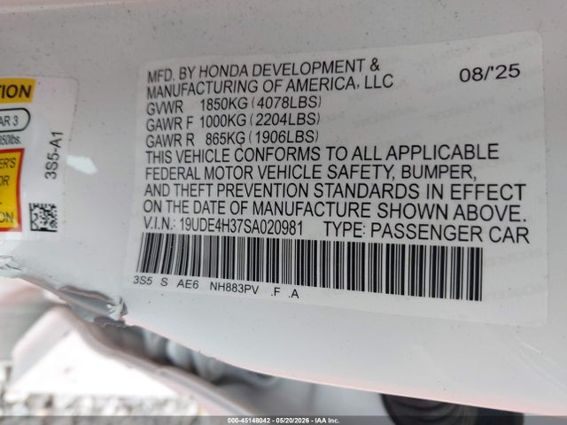 Acura Integra A-spec 2025 19UDE4H37SA020981 Image 9