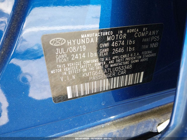Продаж на аукціоні авто 2020 Genesis G70 2.0t Rwd, vin: KMTG64LA7LU053348, номер лоту: 45148059