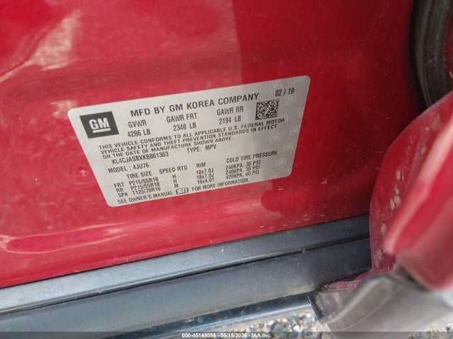KL4CJASBXKB861363 Buick Encore Fwd Preferred