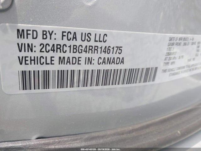 Продажа на аукционе авто 2024 Chrysler Pacifica Touring L, vin: 2C4RC1BG4RR146175, номер лота: 45148109