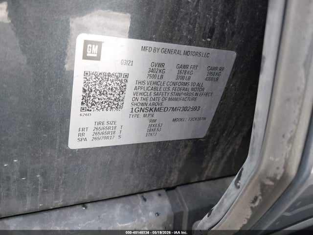 Продаж на аукціоні авто 2021 Chevrolet Tahoe 4wd Ls, vin: 1GNSKMED7MR302593, номер лоту: 45148134