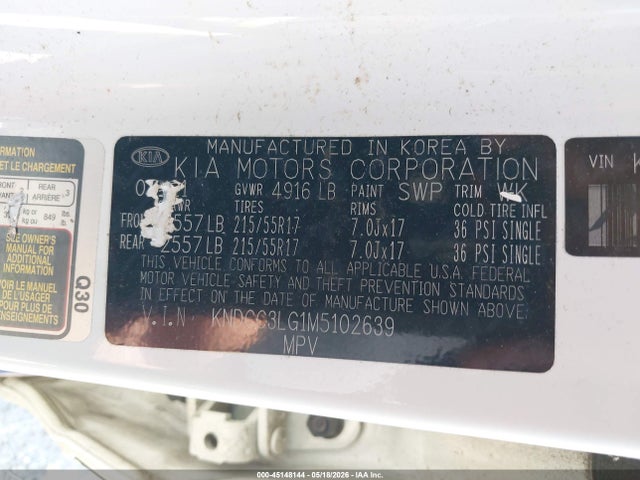 Aukcja sprzedaży 2021 Kia Niro Ev Ex, vin: KNDCC3LG1M5102639, numer aukcji: 45148144