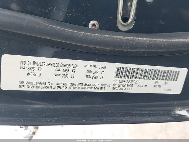 45148314 :رقم المزاد ، 1J8FF47W97D172517 vin ، 2007 Jeep Compass Sport مزاد بيع