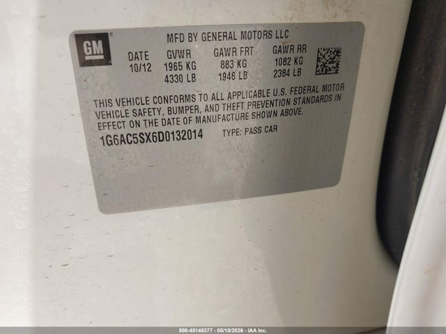 2013 Cadillac Ats Performance მანქანა იყიდება აუქციონზე, vin: 1G6AC5SX6D0132014, აუქციონის ნომერი: 45148377