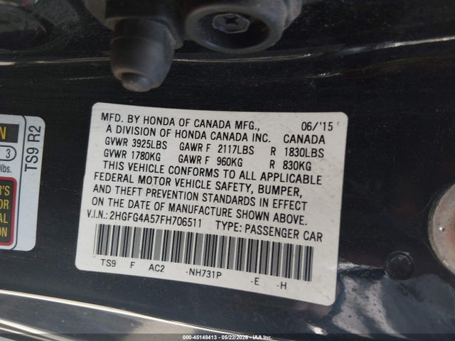 Продажа на аукционе авто 2015 Honda Civic Si, vin: 2HGFG4A57FH706511, номер лота: 45148413