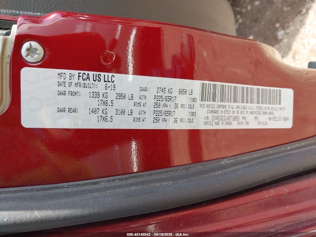 Продажа на аукционе авто 2019 Dodge Grand Caravan Gt, vin: 2C4RDGEG1KR716859, номер лота: 45148542