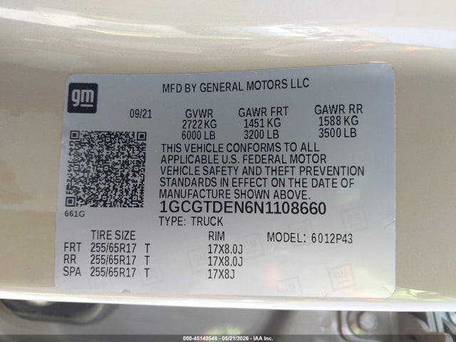 1GCGTDEN6N1108660 Chevrolet Colorado 4wd Short Box Z71