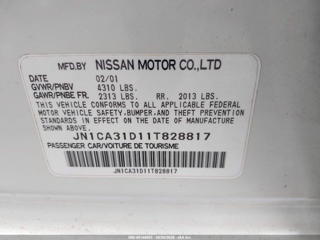 Aukcja sprzedaży 2001 Nissan Maxima Se, vin: JN1CA31D11T828817, numer aukcji: 45148583