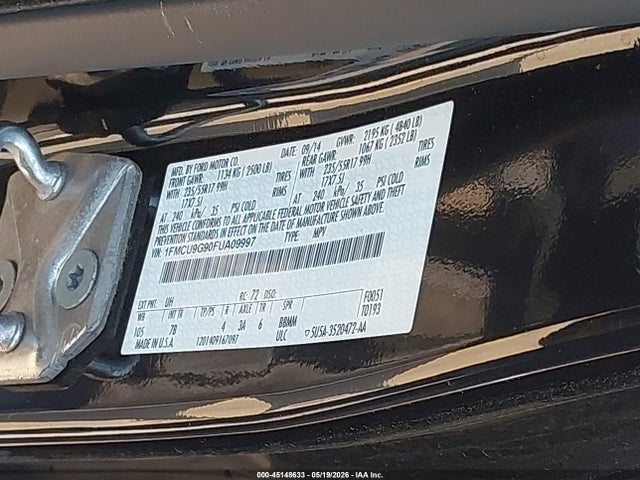 Ford ESCAPE SE 2015 1FMCU9G90FUA09997 Image 9