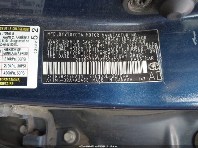 Aukcja sprzedaży 2006 Toyota Corolla Ce, vin: 2T1BR32E56C691792, numer aukcji: 45148650