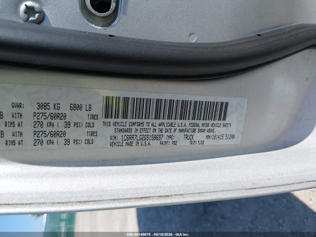 45148675 :رقم المزاد ، 1C6RR7LG2GS158697 vin ، 2016 Ram 1500 Big Horn مزاد بيع