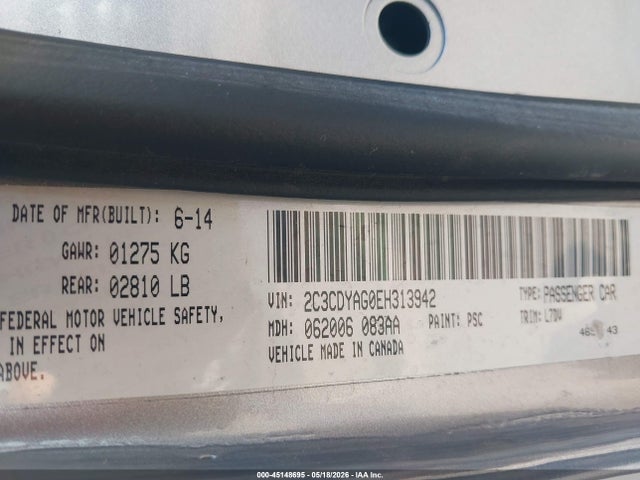 Dodge Challenger Sxt 2014 2C3CDYAG0EH313942 Image 9