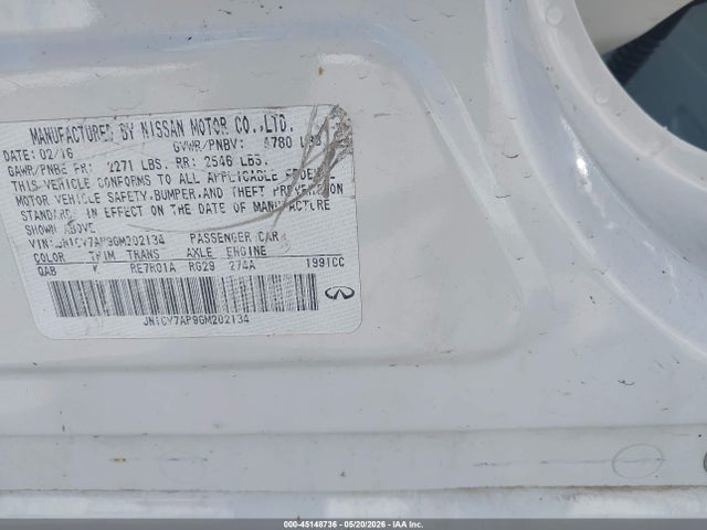 JN1CV7AP9GM202134 Infiniti Q50 2.0t Premium