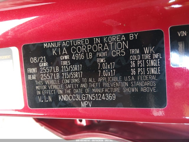 KNDCC3LG7N5124369 KIA Niro Ev Ex
