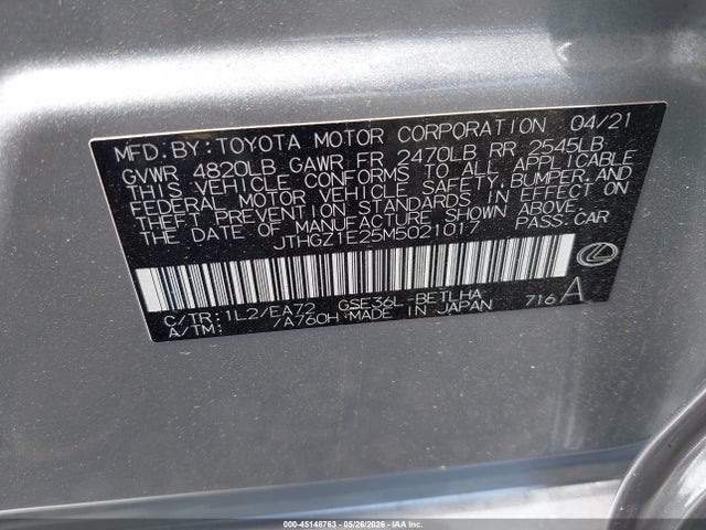 Продажа на аукционе авто 2021 Lexus Is 350 F Sport, vin: JTHGZ1E25M5021017, номер лота: 45148763