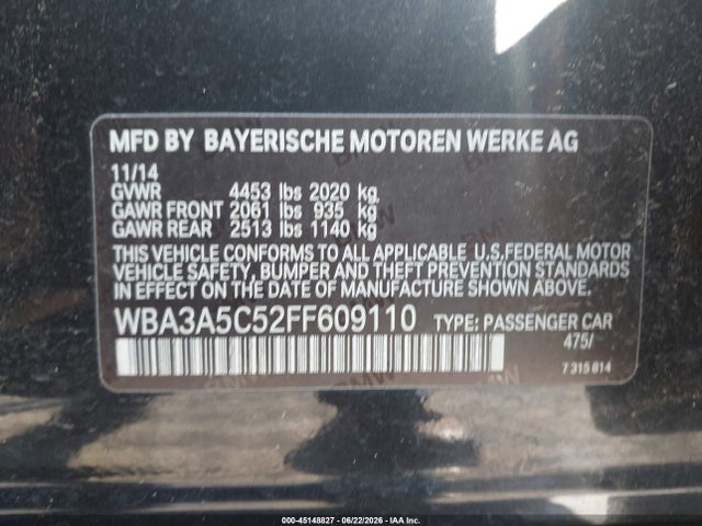 Aukcja sprzedaży 2015 Bmw 328i, vin: WBA3A5C52FF609110, numer aukcji: 45148827