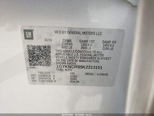 Cadillac XT5 LUXURY 2019 1GYKNCRS5KZ213101 Image 9