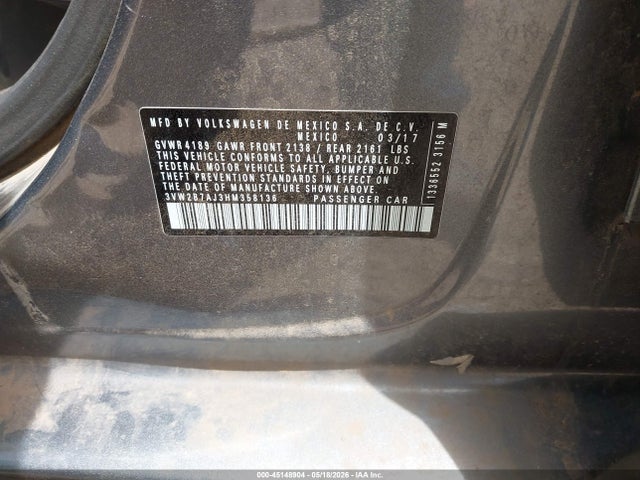 Volkswagen Jetta 1.4t S 2017 3VW2B7AJ3HM358136 Image 9