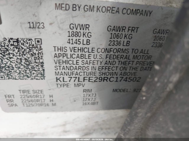 Chevrolet Trax Fwd Sp 2024 KL77LFE29RC174502 Image 9
