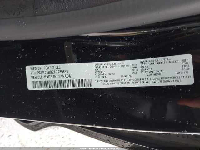 Aukcja sprzedaży 2026 Chrysler Pacifica Select, vin: 2C4RC1BG2TR239851, numer aukcji: 45149044