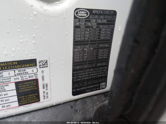 Продаж на аукціоні авто 2026 Land Rover Range Rover Velar P250 Dynamic Se, vin: SALYL2EX5TA814003, номер лоту: 45149112