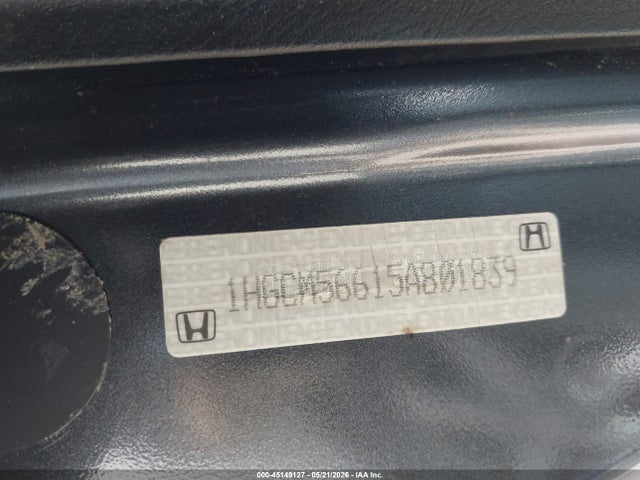 Auction sale of the 2005 Honda Accord Ex-l, vin: 1HGCM56615A801839, lot number: 45149127
