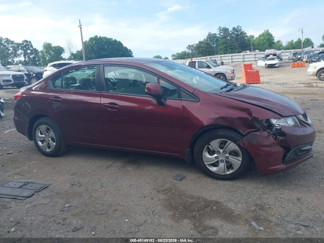 2013 Honda Civic Lx მანქანა იყიდება აუქციონზე, vin: 2HGFB2F57DH543738, აუქციონის ნომერი: 45149182