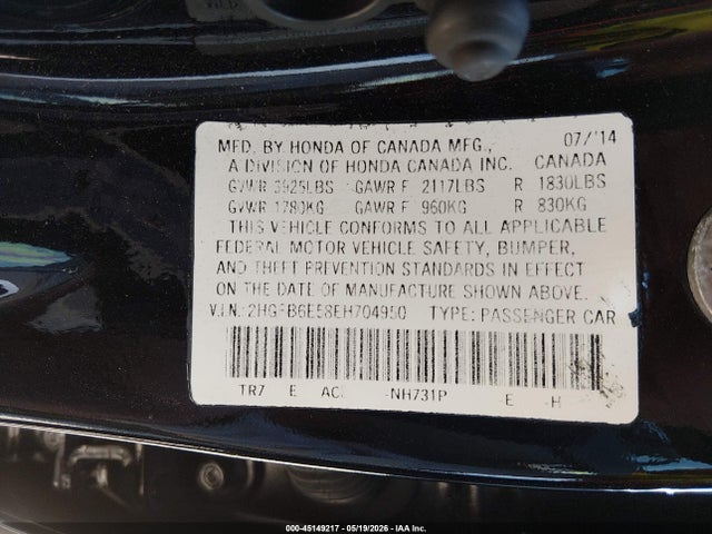 Продаж на аукціоні авто 2014 Honda Civic Si, vin: 2HGFB6E58EH704950, номер лоту: 45149217