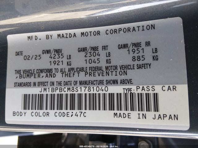 Mazda Mazda3 2.5 S Carbon Edition 2025 JM1BPBCM8S1781040 Image 9