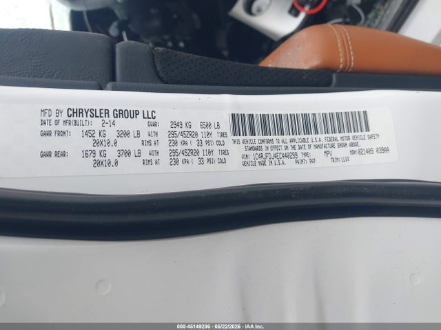 2014 Jeep Grand Cherokee Srt8 მანქანა იყიდება აუქციონზე, vin: 1C4RJFDJ4EC440299, აუქციონის ნომერი: 45149286
