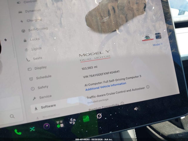 Aukcja sprzedaży 2022 Tesla Model Y Performance Dual Motor All-wheel Drive, vin: 7SAYGDEFXNF404941, numer aukcji: 45149293