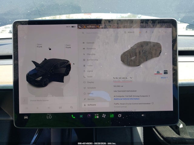 Aukcja sprzedaży 2022 Tesla Model Y Performance Dual Motor All-wheel Drive, vin: 7SAYGDEFXNF404941, numer aukcji: 45149293
