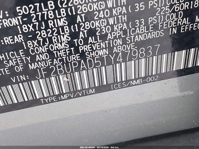 Subaru Outback Premium 2026 JF2BUPAD5TY479837 Image 9