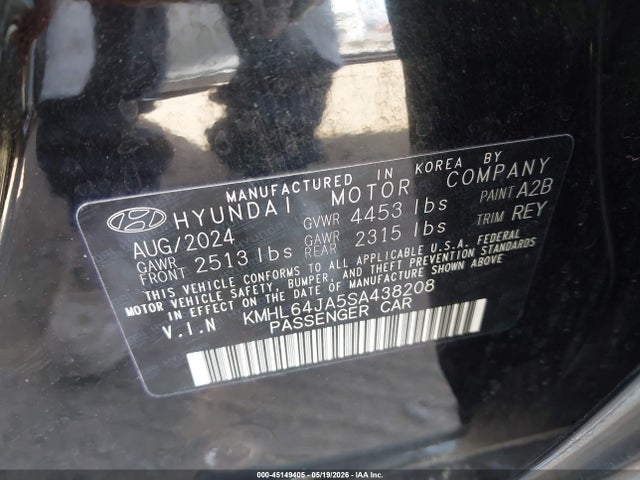 Продаж на аукціоні авто 2025 Hyundai Sonata Sel, vin: KMHL64JA5SA438208, номер лоту: 45149405
