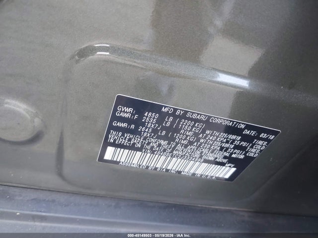 Aukcja sprzedaży 2018 Subaru Outback 3.6r Touring, vin: 4S4BSETC2J3334998, numer aukcji: 45149503