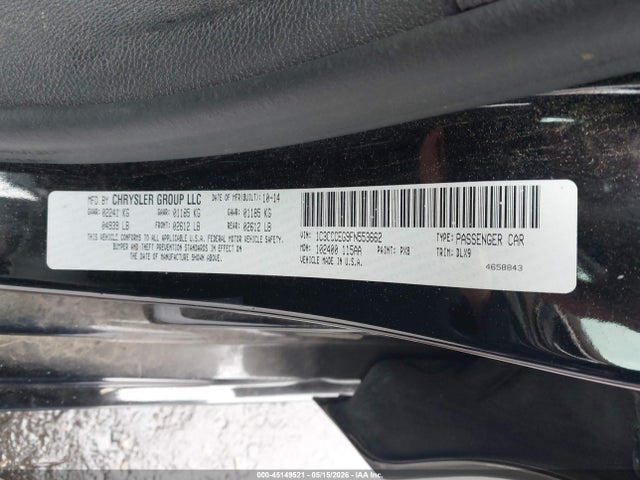 2015 Chrysler 200 C მანქანა იყიდება აუქციონზე, vin: 1C3CCCEG9FN553662, აუქციონის ნომერი: 45149521