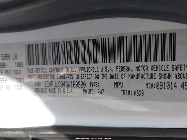 Продажа на аукционе авто 2016 Jeep Cherokee Altitude, vin: 1C4PJLCB4GW160920, номер лота: 45149535